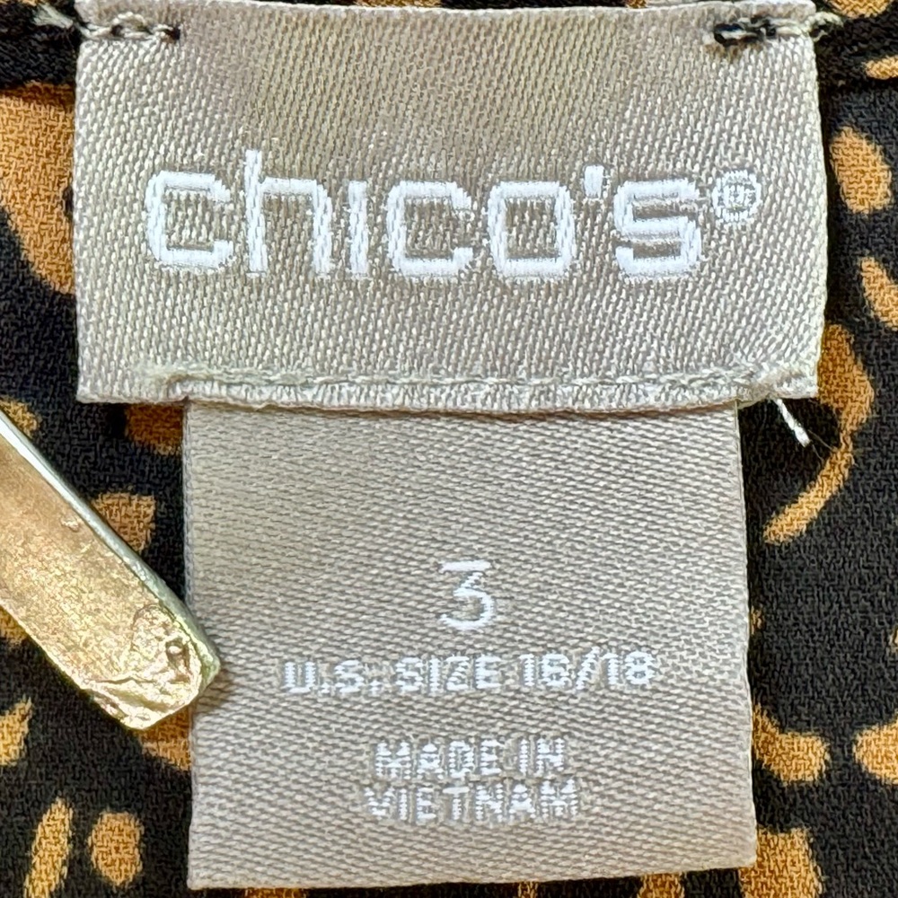 Chico’s Scoop Neck Tank Top Black Tan (16/18) - Picture 7 of 15